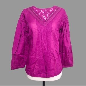 ❤️ SP ❤️ NWT Anthro Top Farm Rio Lacy Peasant Boho Blouse Bohemian